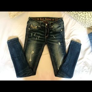 rock revival mid-rise ankle skinny jeans
